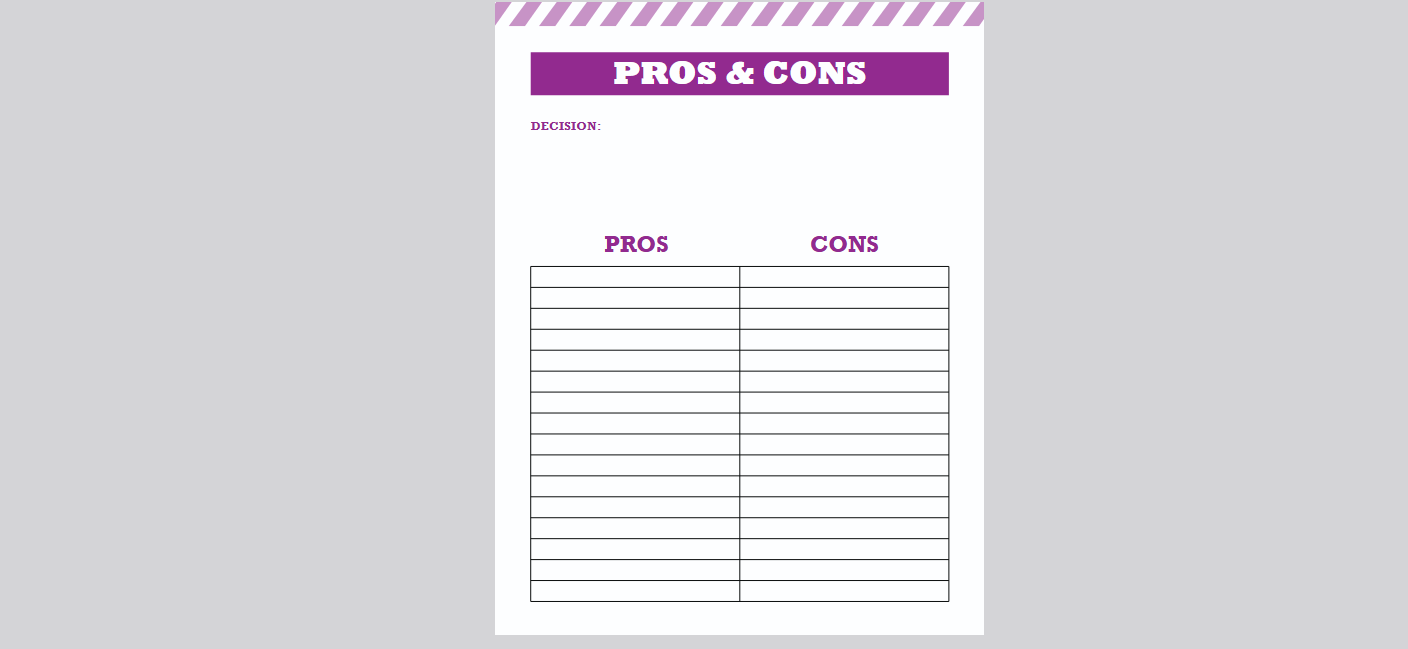 Copyright Free Pros & Cons List Templates – Ready for Download