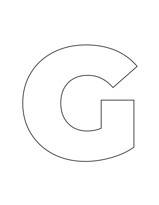 Uppercase Letter G outline coloring page