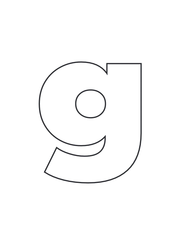 Lowercase g outline coloring page
