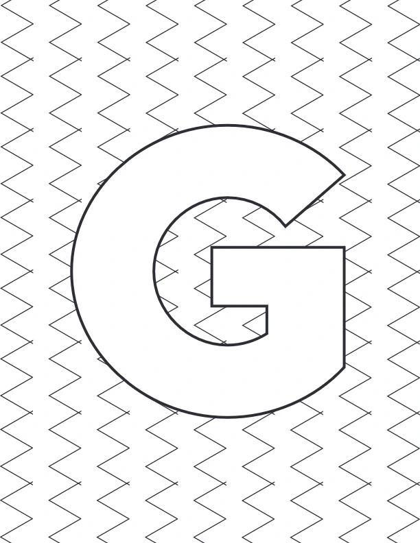 Patterned Letter G coloring worksheet