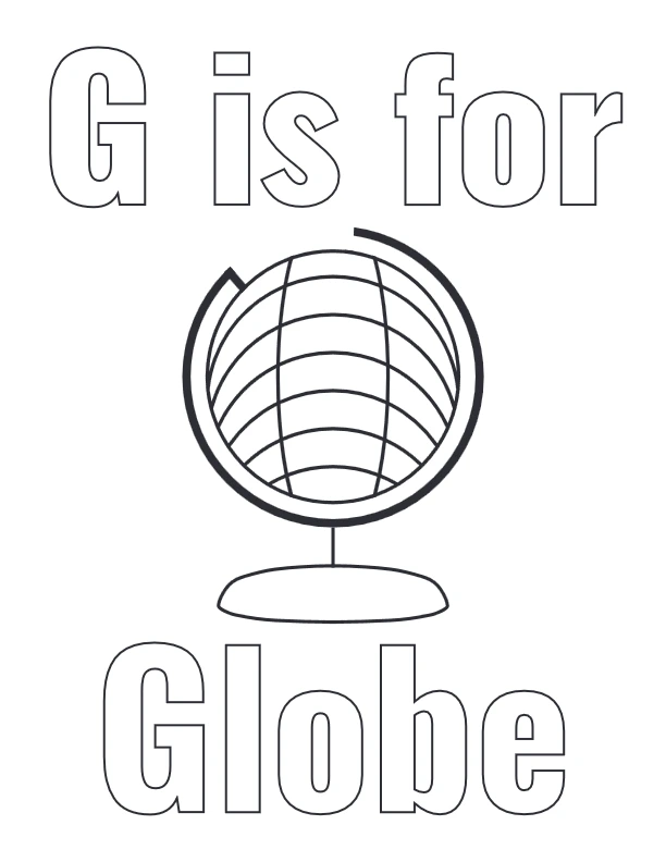 G is for Globe coloring page