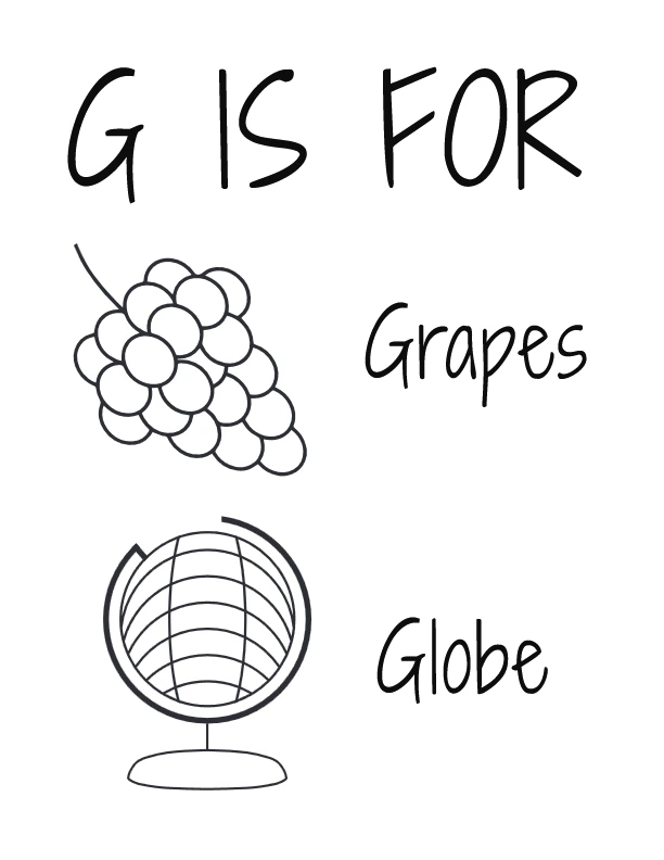 G is for Grapes and Globe combo page