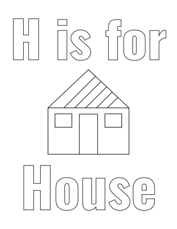 H is for House coloring page