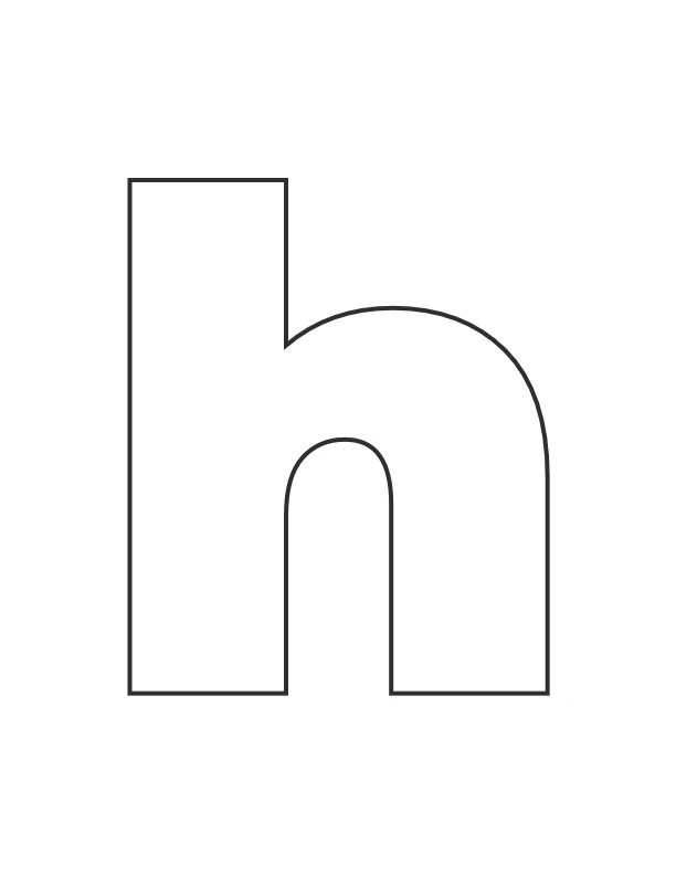 Lowercase h outline coloring page