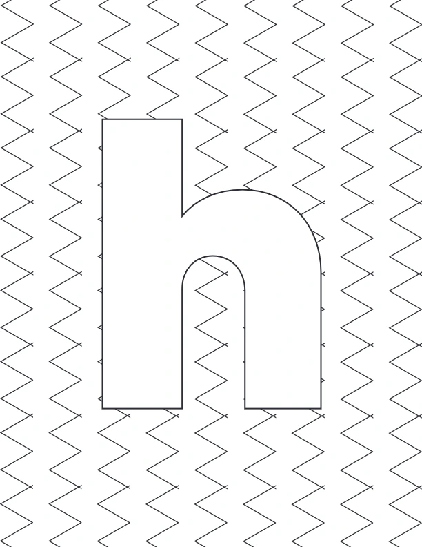 Lowercase h with patterned background