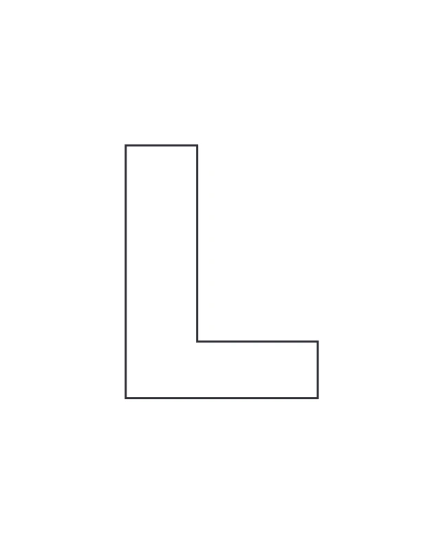 Simple outline Letter L coloring page