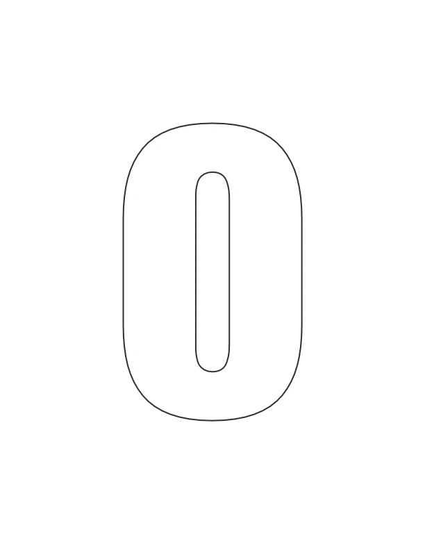 Simple Letter O outline coloring page