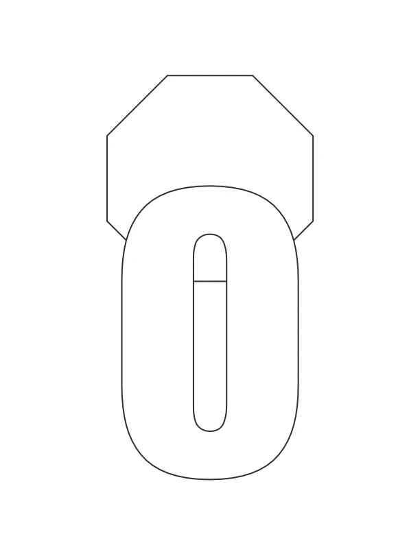 Letter O with octagon design coloring page