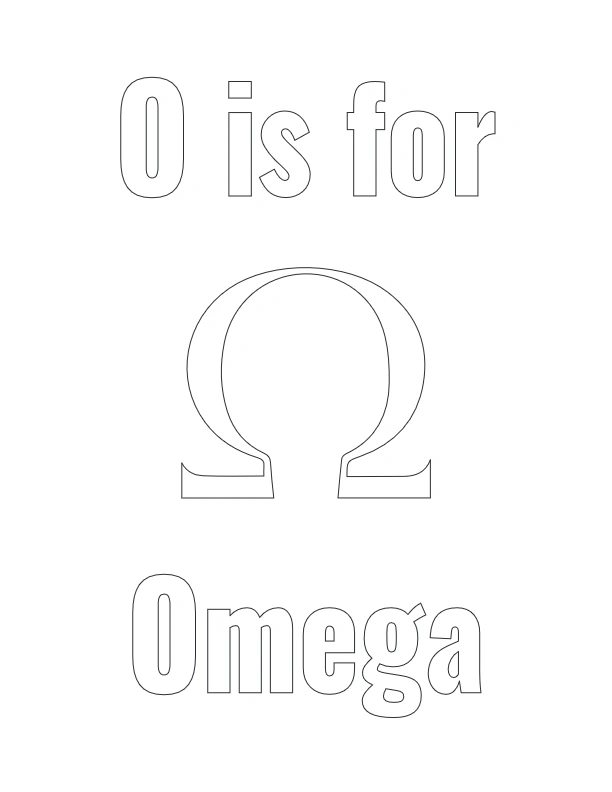 O is for Omega coloring page