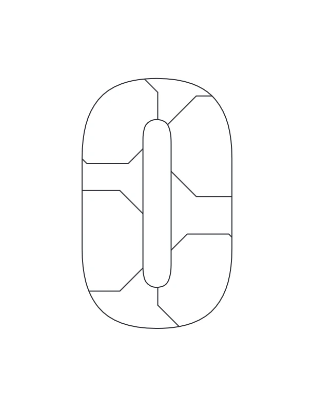 Geometric patterned Letter O coloring page