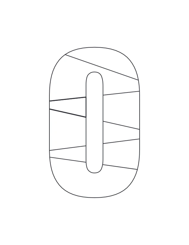 Striped Letter O coloring page