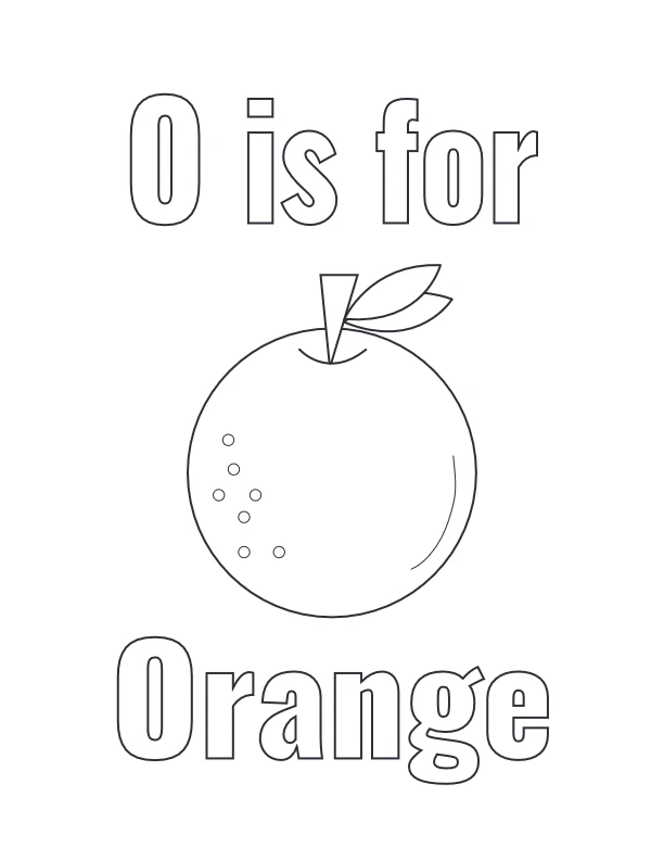 O is for Orange coloring page