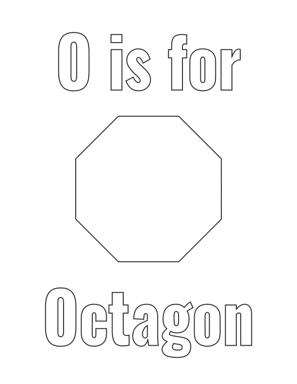 O is for Octagon coloring page