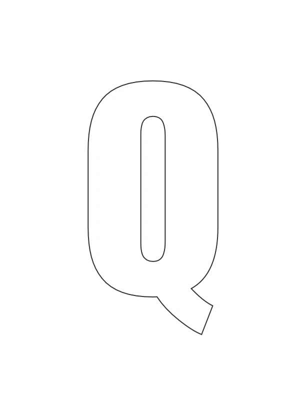 Letter Q coloring page uppercase outline