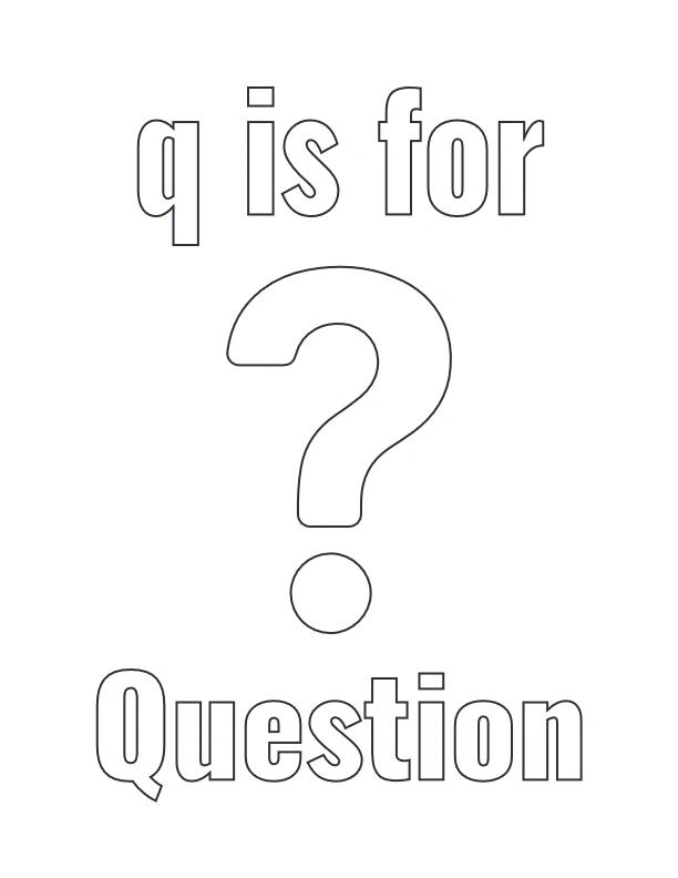 Q is for Question coloring page