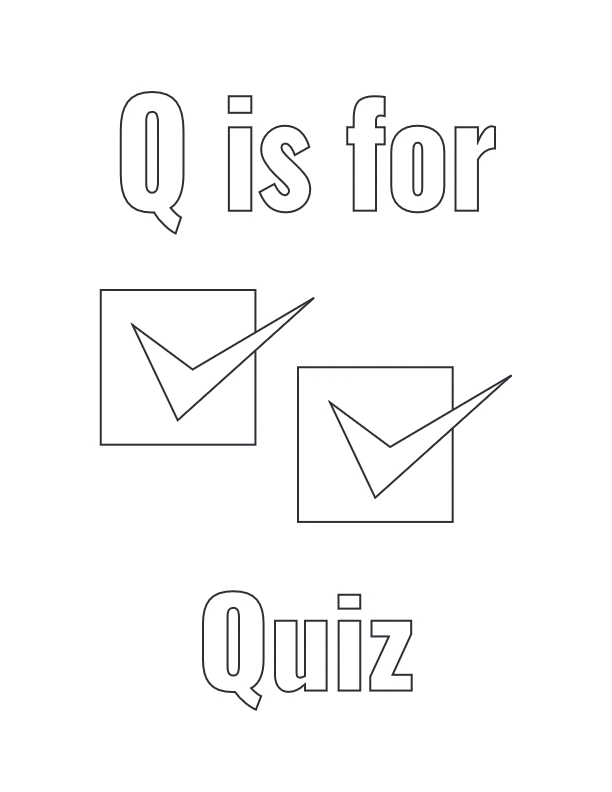 Q is for Quiz coloring page