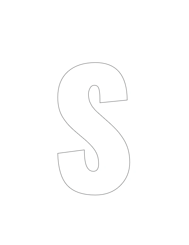 Letter S coloring page simple outline