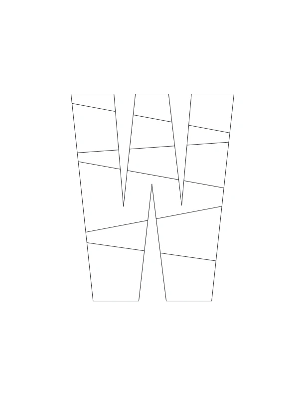 Mosaic style Letter W coloring activity