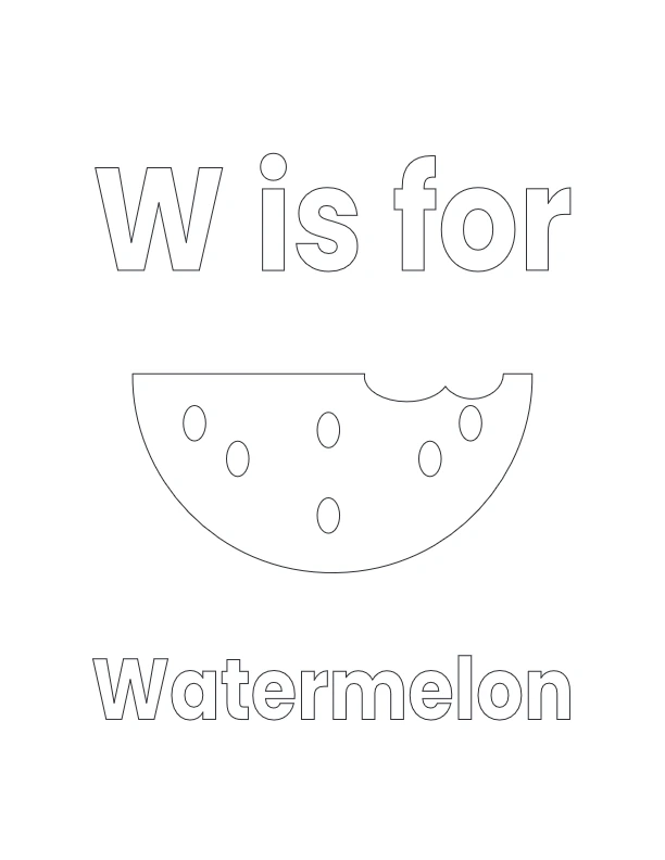 W is for Window coloring printable