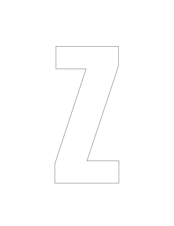 Letter Z outline coloring page
