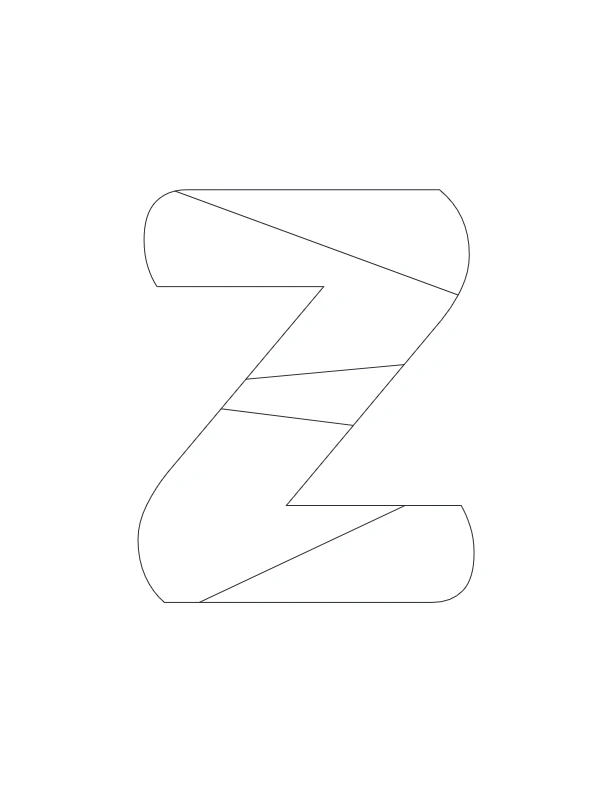 Letter Z with sections coloring activity