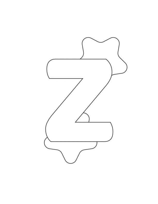 Letter Z with stars overlapping design